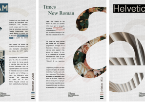 Trois affiches des typographies Gotham, Times New Roman et Helvetica
