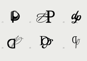 Six monogrammes des initiales D et P